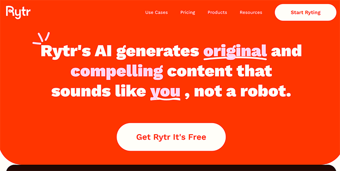 Rytr website Rytr website