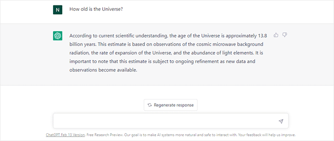 ChatGPT conversation view ChatGPT conversation view