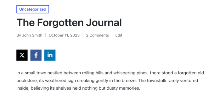 Share Buttons on our Demo Site