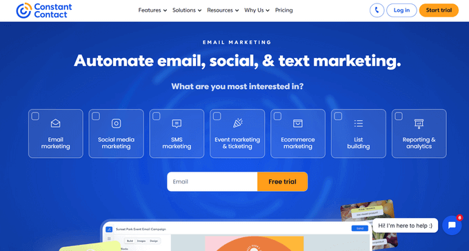Constant Contact Website