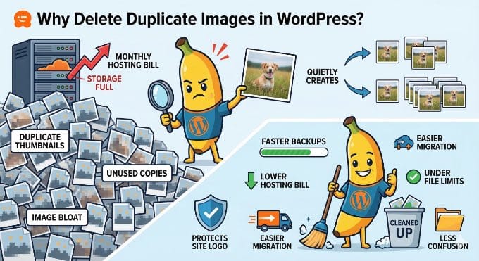 Illustration: Why Delete Duplicate Images in WordPress?