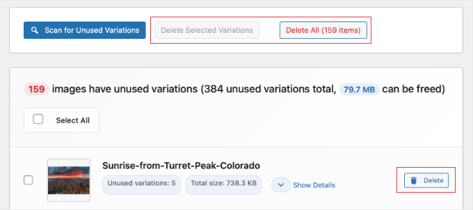 Options for Deleting Unused Images With WP Media Cleanup