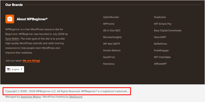 Display a Copyright Notice on Your Website