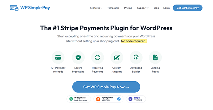 WP Simple Pay website WP Simple Pay website