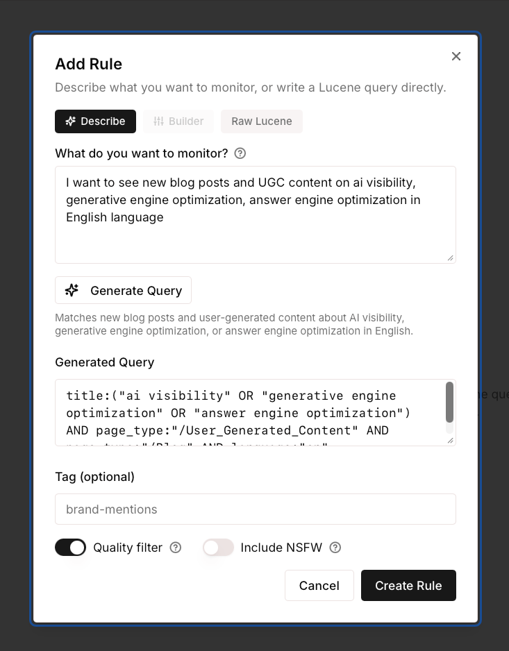 Setting up filtering rules in Firehose.