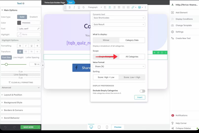 Thrive Quiz results page customization Thrive Quiz results page customization