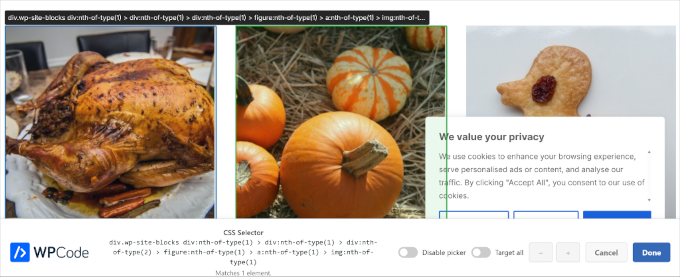 WPCode visual CSS picker WPCode visual CSS picker