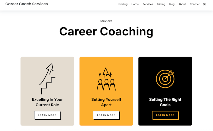 Divi's services section