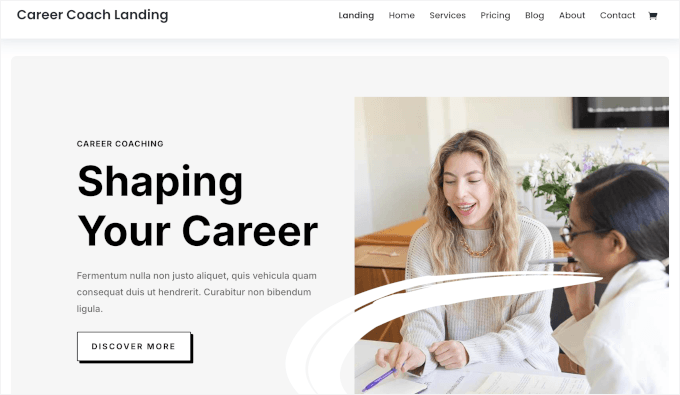 Divi's coaching/consulting demo site