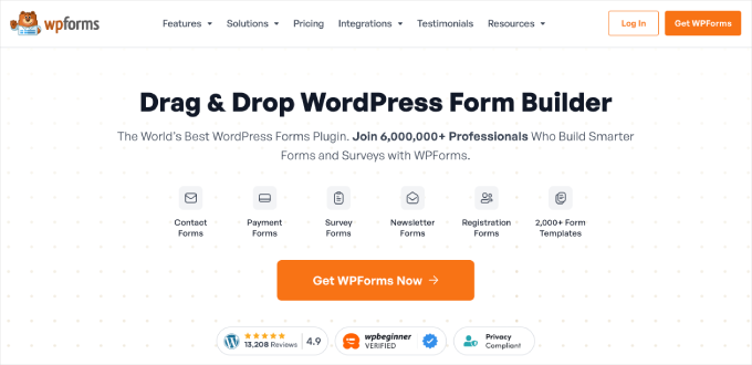 wpforms-homepage WPForms homepage