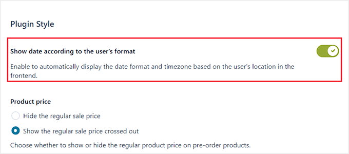 Configure date and time format for pre-orders in YITH