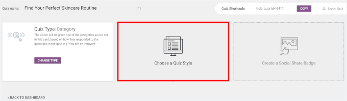 Click to choose a quiz style