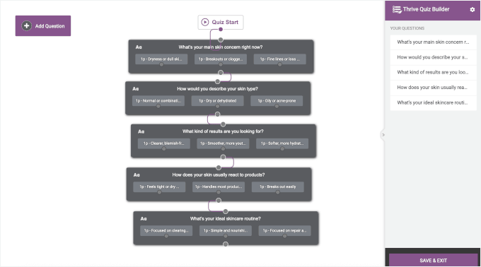 Connecting all questions in the quiz manager