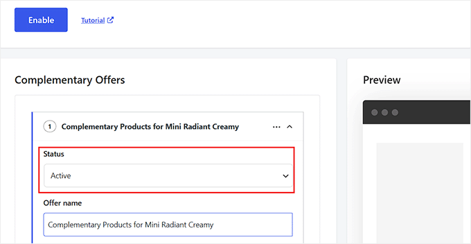 Enable the module and activate the campaign