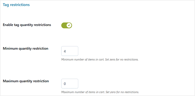 Enable tag restrictions in YITH Enable tag restrictions in YITH