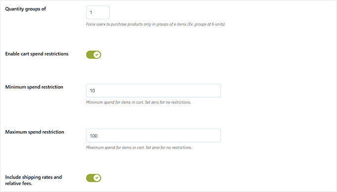 Enable cart spend restrictions in YITH Enable cart spend restrictions in YITH