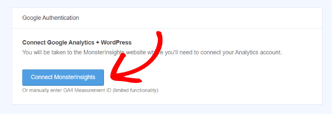 Connecting MonsterInsights