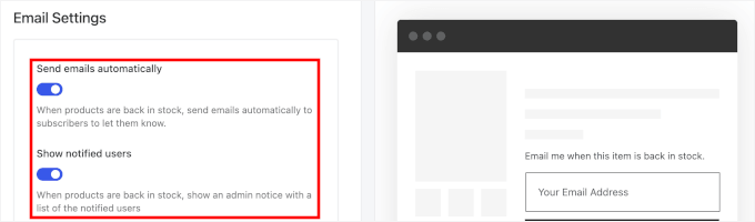Enabling automated emails