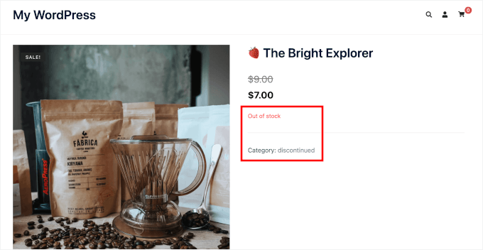 Discontinued product display