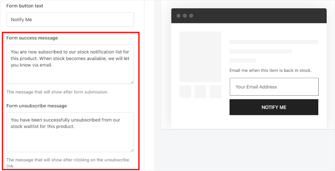 Subscribe and unsubscribe messages