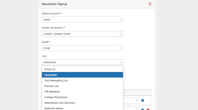 Klaviyo in action in WPForms