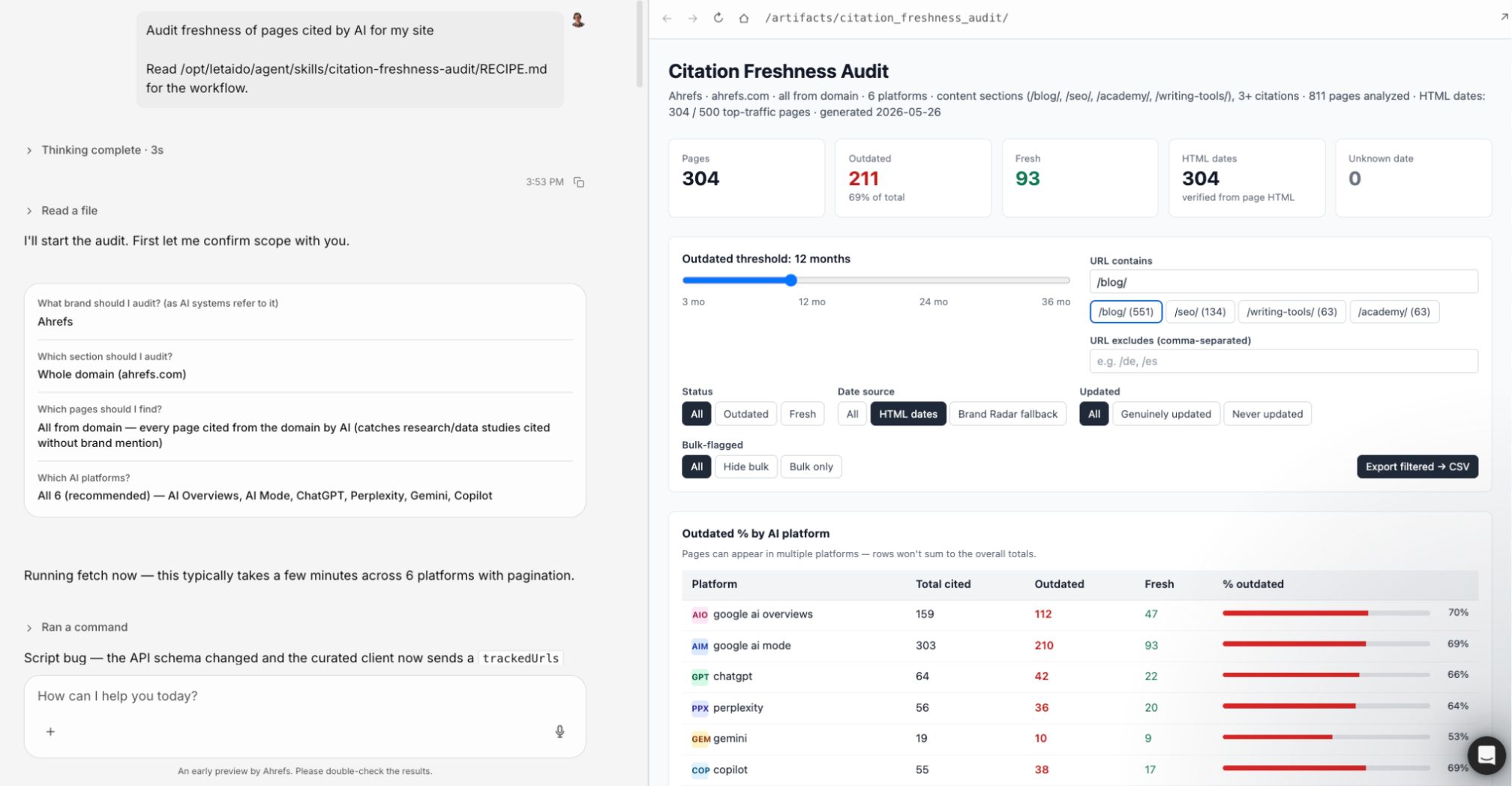 Letaido citation freshness audit skill interface