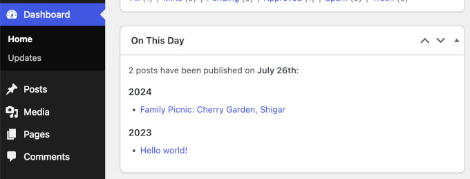 New'On This Day' widget