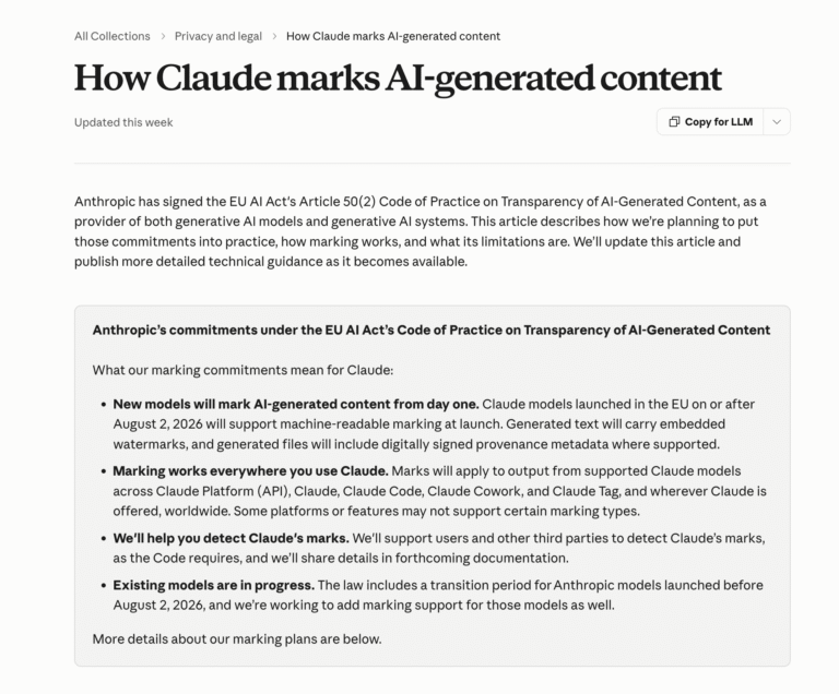 Claude Now Watermarks Everything It Writes. Here's What It Means for Marketers