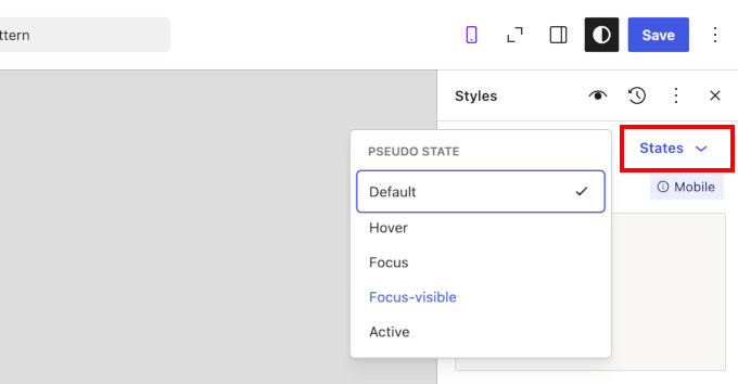 Interaction styles in WordPress 7.1