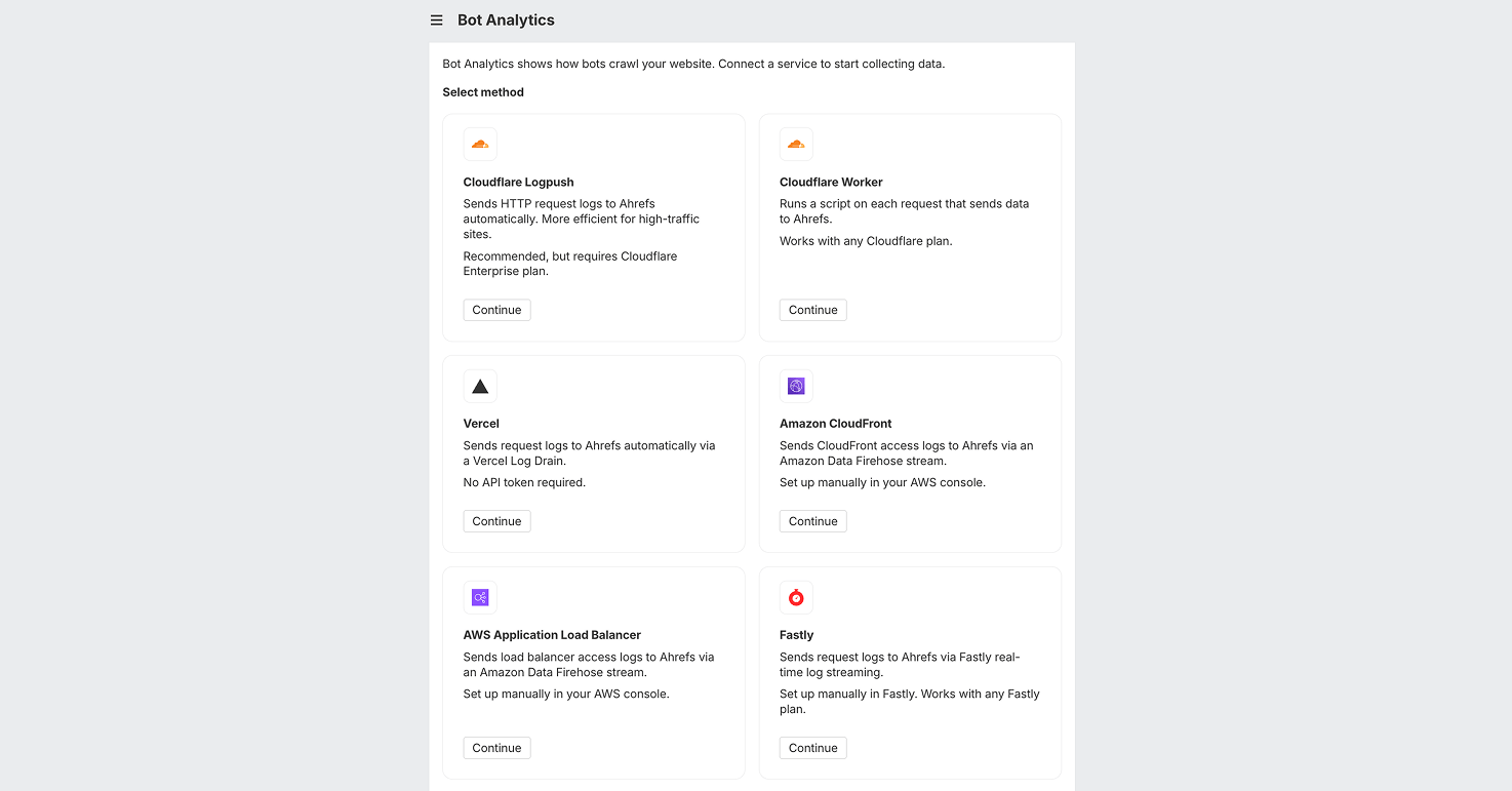 Ahrefs bot analytics sources