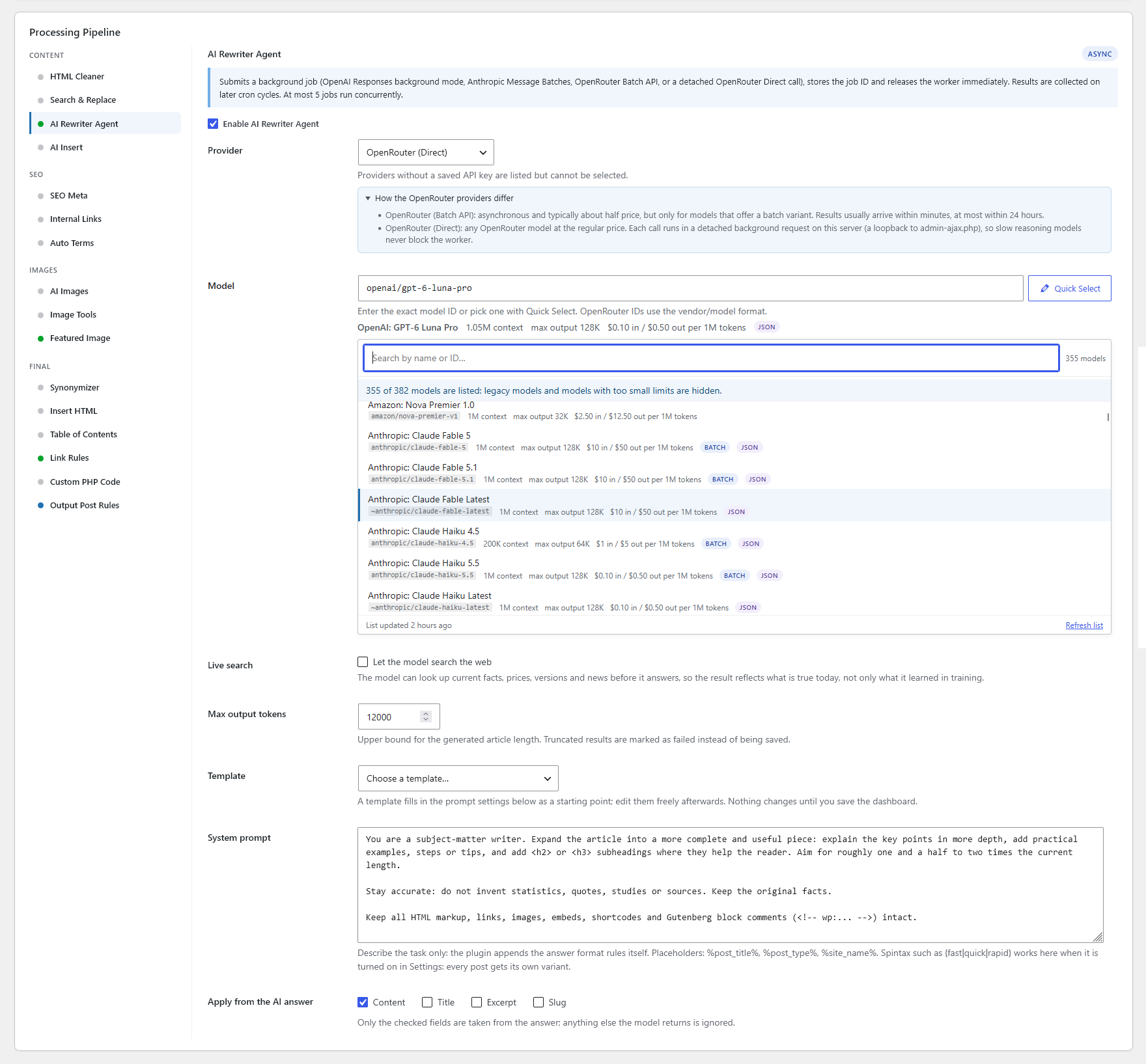 Bulk Post Editor - AI Rewriter