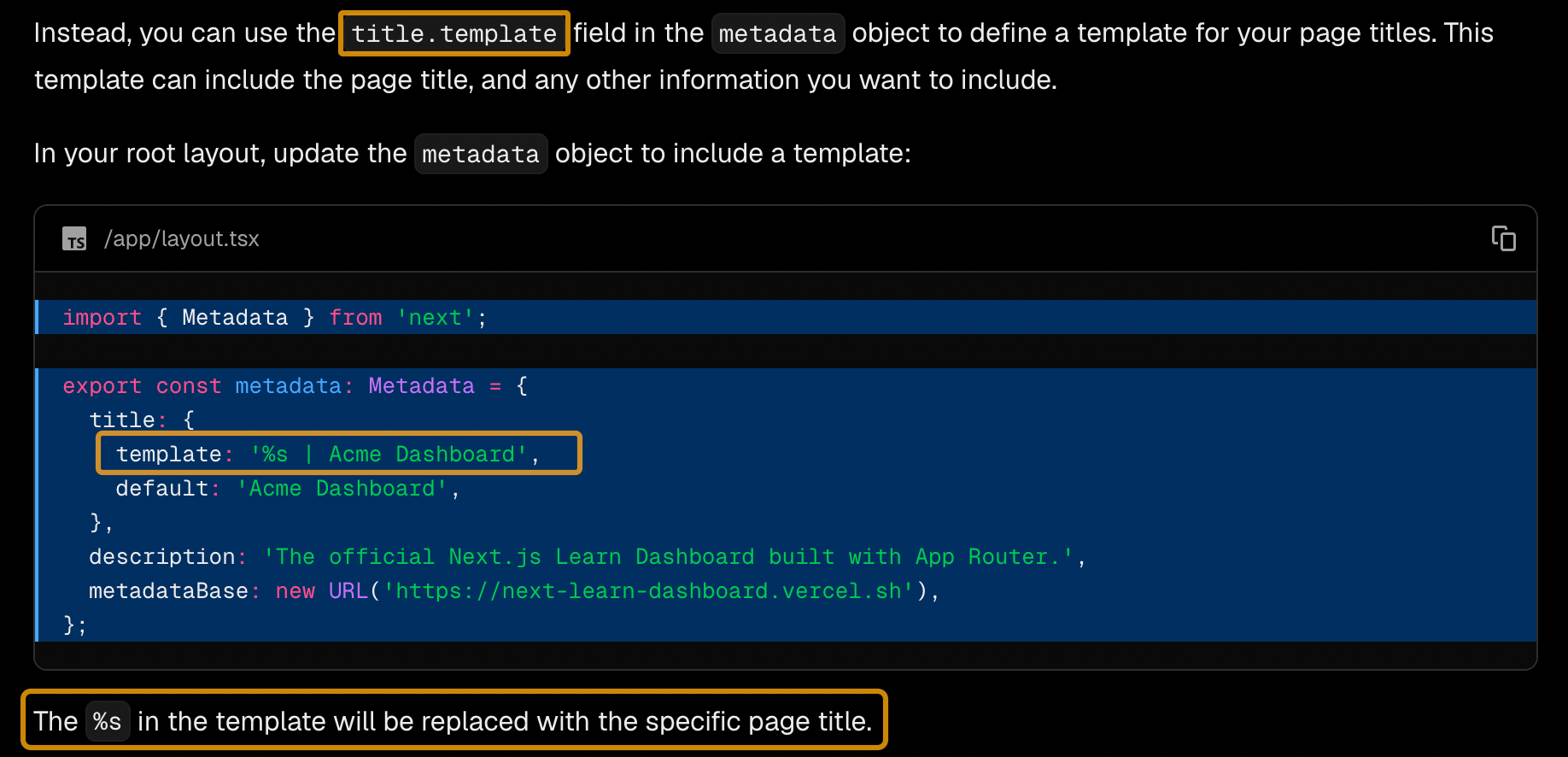 in-next-js-a-title-template-can-be-inherited-by-e In Next.js, a title template can be inherited by every page using the same layout.